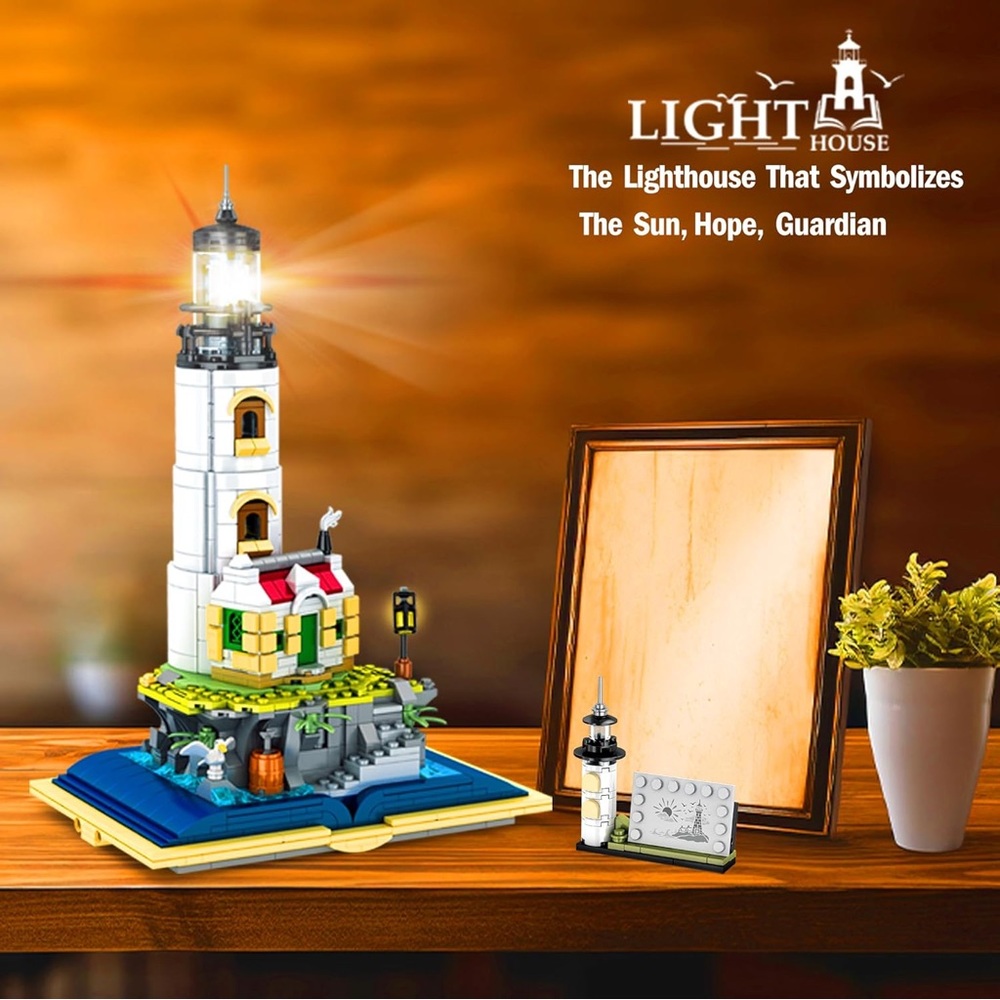 Magic Castle Lighthouse Building Set with Revolving Light Feature (1016pcs) NIB - Picture 2 of 12